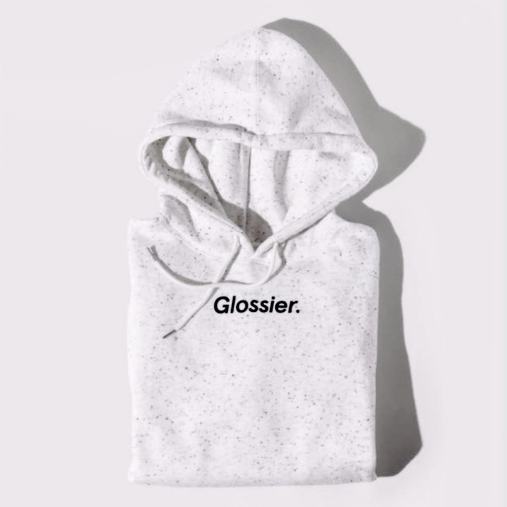 glossier limited edition terrazzo hoodie, over-sized fit, NWOT
